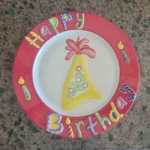 Celebrate Plate Dish Food‎ Happy Birthday Party Marianne Richard Studios 10"